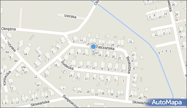 Krotoszyn, Tatrzańska, 12, mapa Krotoszyna