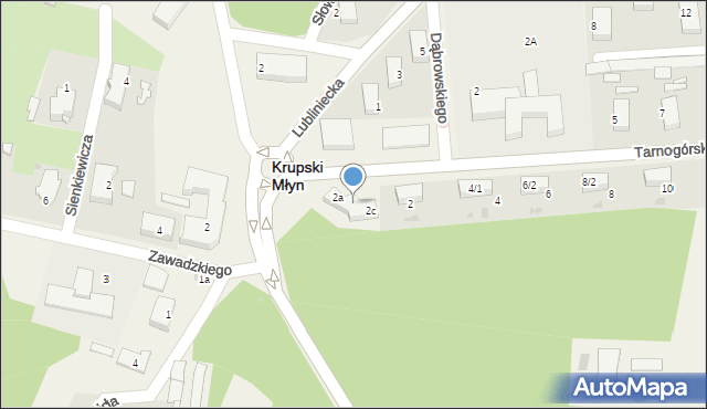 Krupski Młyn, Tarnogórska, 2b, mapa Krupski Młyn