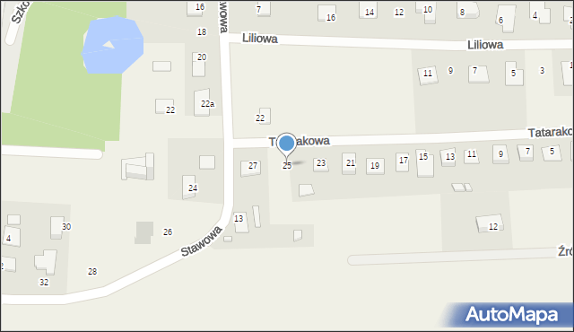 Kruszyn, Tatarakowa, 25, mapa Kruszyn