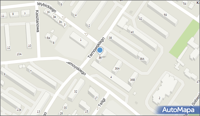 Kutno, Tarnowskiego, 36, mapa Kutno