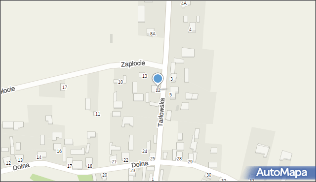 Lasocin, Tarłowska, 12, mapa Lasocin