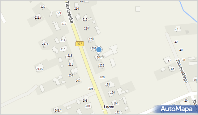 Łęg Tarnowski, Tarnowska, 204, mapa Łęg Tarnowski