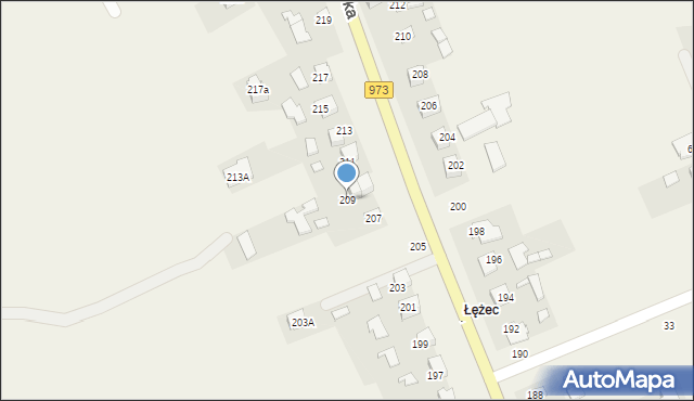 Łęg Tarnowski, Tarnowska, 209, mapa Łęg Tarnowski