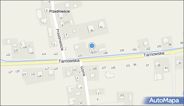 Łęg Tarnowski, Tarnowska, 74, mapa Łęg Tarnowski
