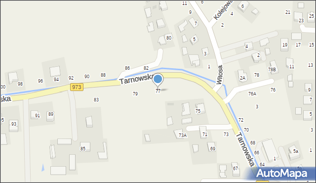 Łęg Tarnowski, Tarnowska, 77, mapa Łęg Tarnowski