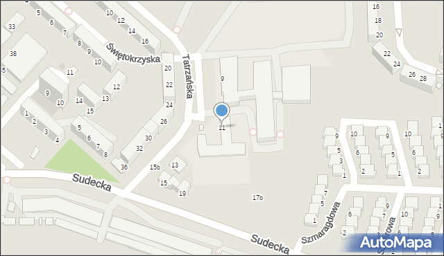 Legnica, Tatrzańska, 11, mapa Legnicy