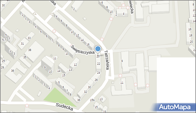 Legnica, Tatrzańska, 20, mapa Legnicy