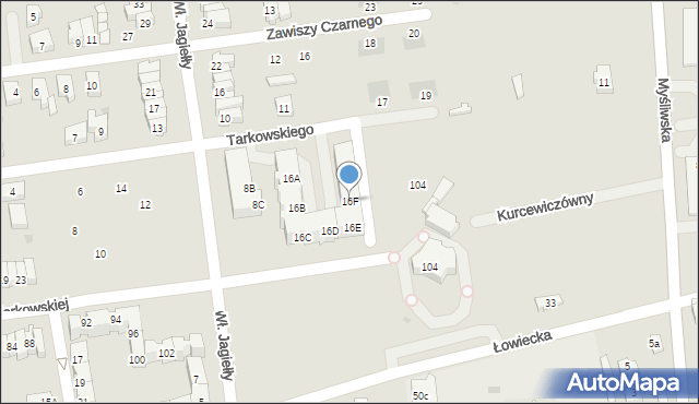 Leszno, Tarkowskiego Stasia, 16F, mapa Leszno