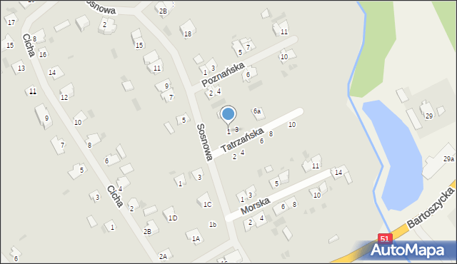 Lidzbark Warmiński, Tatrzańska, 1, mapa Lidzbark Warmiński