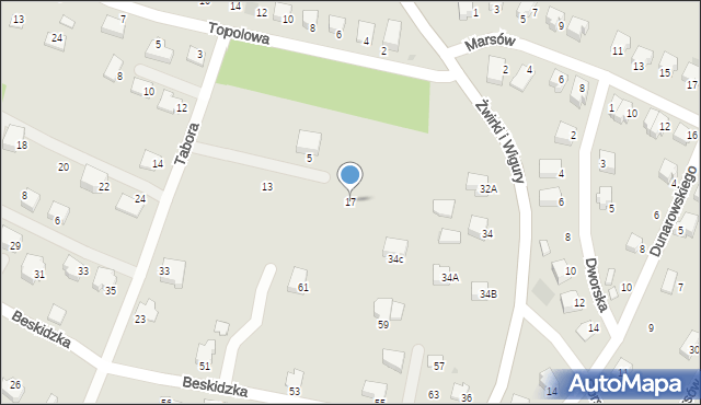 Limanowa, Tabora Wilhelma, 17, mapa Limanowa