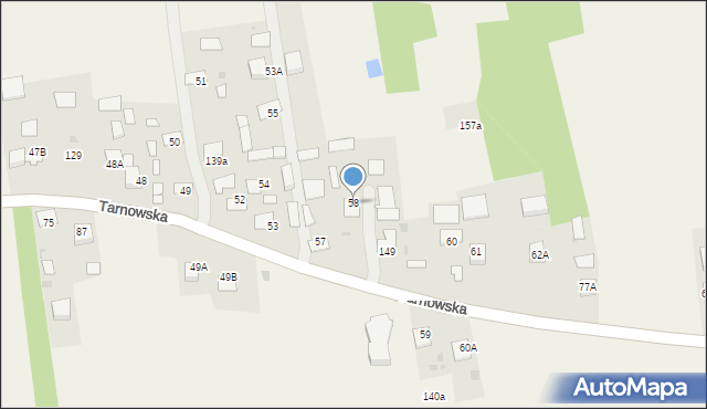 Lipiny, Tarnowska, 151, mapa Lipiny