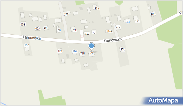 Lipiny, Tarnowska, 166, mapa Lipiny