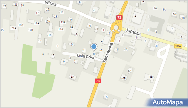 Lisia Góra, Tarnowska, 8, mapa Lisia Góra