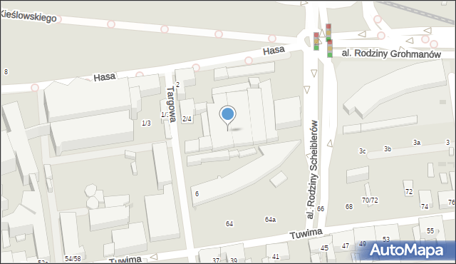 Łódź, Targowa, 4a, mapa Łodzi