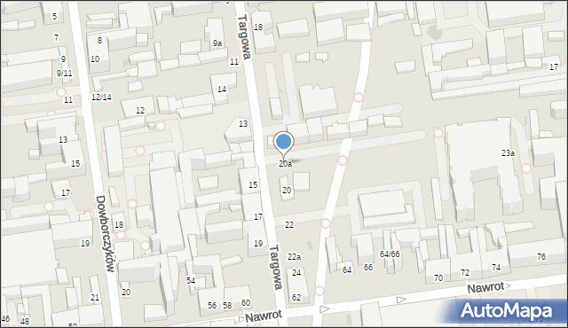 Łódź, Targowa, 20a, mapa Łodzi