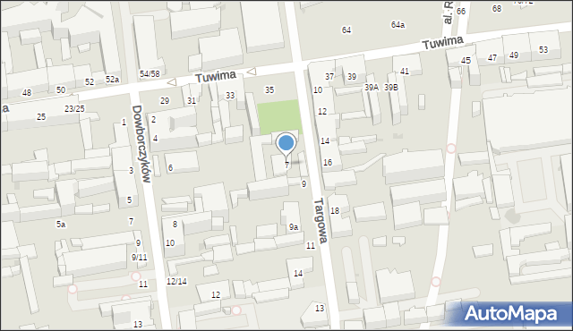 Łódź, Targowa, 7, mapa Łodzi