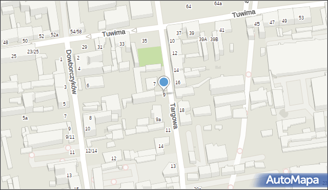 Łódź, Targowa, 9, mapa Łodzi