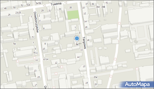 Łódź, Targowa, 9a, mapa Łodzi