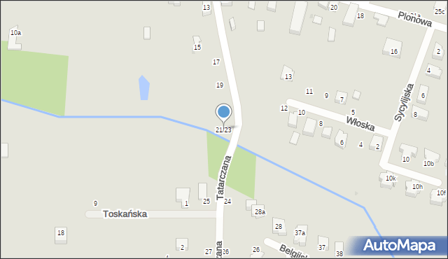 Łódź, Tatarczana, 21/23, mapa Łodzi