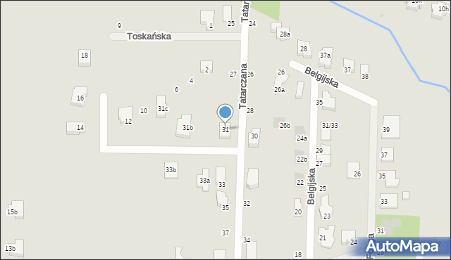 Łódź, Tatarczana, 31, mapa Łodzi