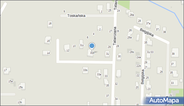 Łódź, Tatarczana, 31b, mapa Łodzi