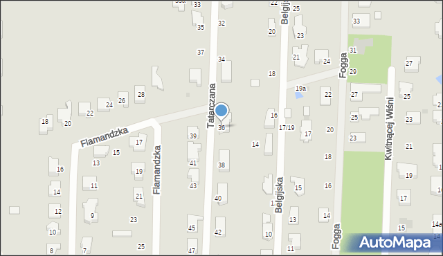 Łódź, Tatarczana, 36, mapa Łodzi