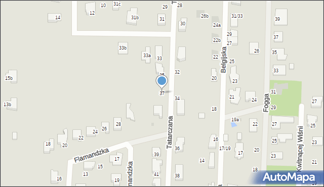 Łódź, Tatarczana, 37, mapa Łodzi