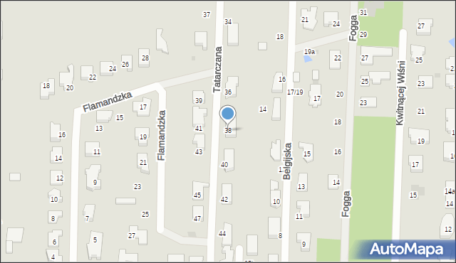 Łódź, Tatarczana, 38, mapa Łodzi