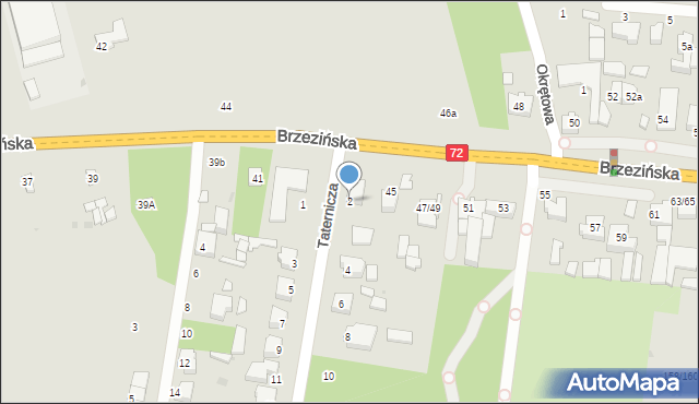 Łódź, Taternicza, 2, mapa Łodzi