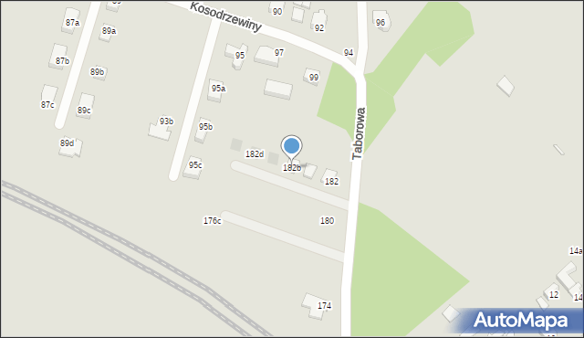 Łódź, Taborowa, 182b, mapa Łodzi