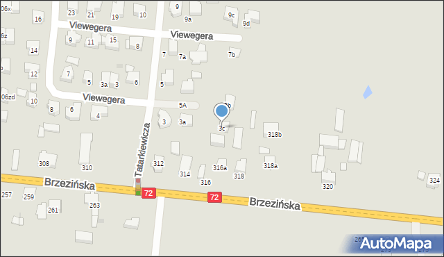 Łódź, Tatarkiewicza Władysława, 3c, mapa Łodzi
