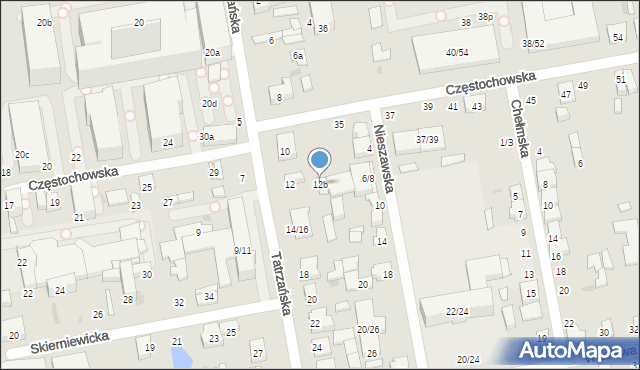 Łódź, Tatrzańska, 12b, mapa Łodzi