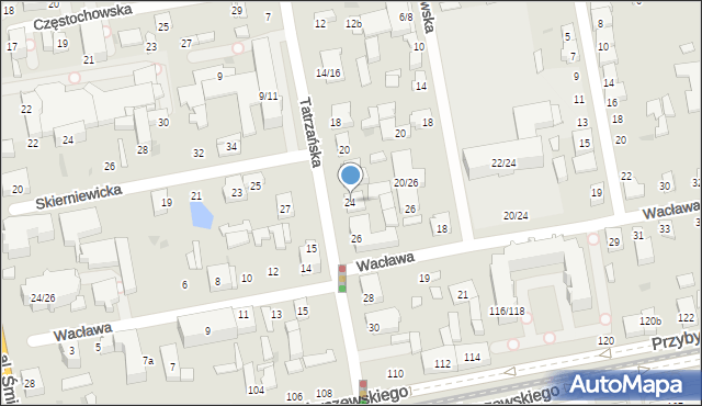 Łódź, Tatrzańska, 24, mapa Łodzi