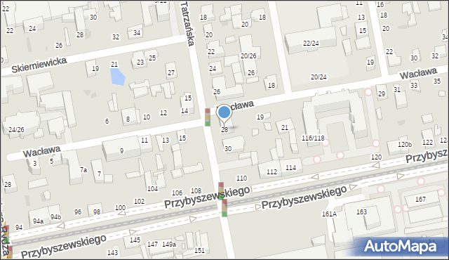 Łódź, Tatrzańska, 28, mapa Łodzi