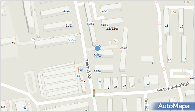 Łódź, Tatrzańska, 70/72, mapa Łodzi