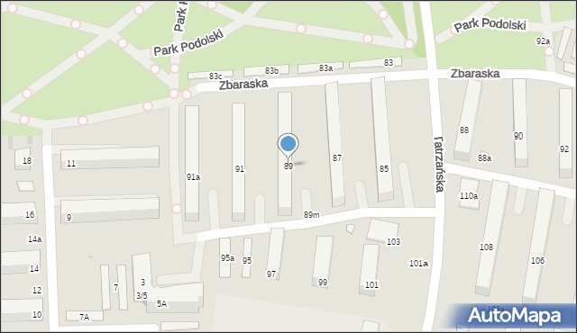 Łódź, Tatrzańska, 89, mapa Łodzi