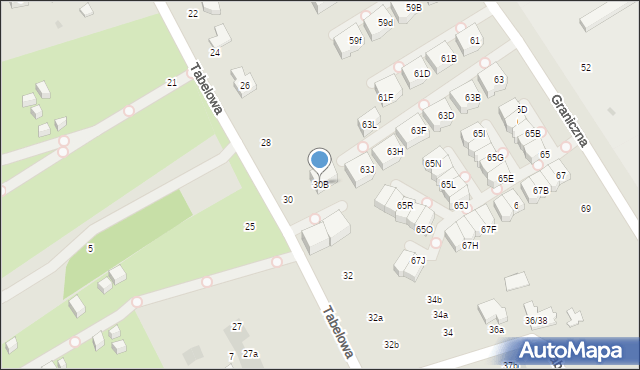 Łódź, Tabelowa, 30B, mapa Łodzi