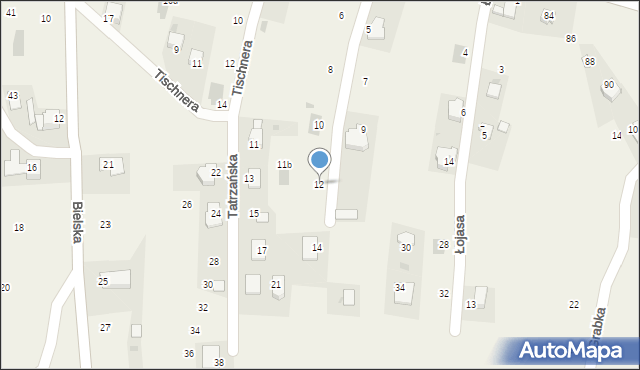 Łopuszna, Tatrzańska, 12, mapa Łopuszna