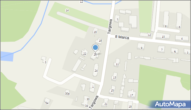 Lubań, Targowa, 20, mapa Lubań