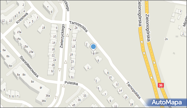 Lubin, Tarnopolska, 4, mapa Lubin