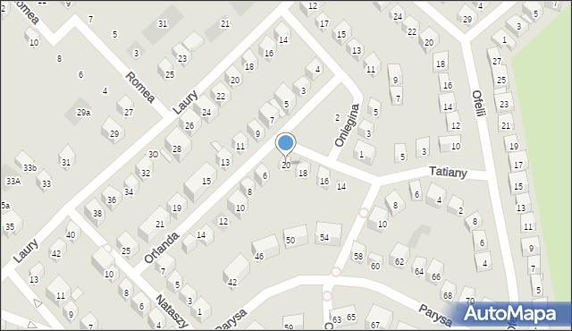 Lublin, Tatiany, 20, mapa Lublina