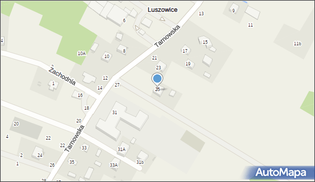 Luszowice, Tarnowska, 25A, mapa Luszowice