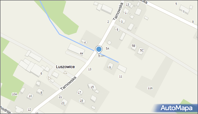 Luszowice, Tarnowska, 7, mapa Luszowice
