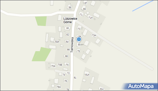 Luszowice, Tarnowska, 77, mapa Luszowice