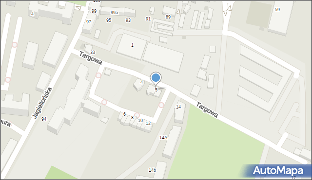 Malbork, Targowa, 5, mapa Malborka