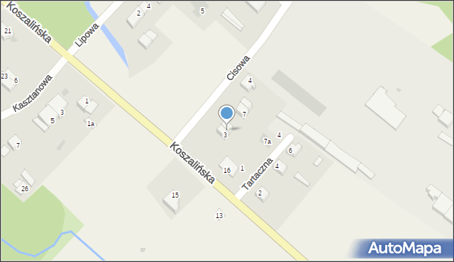 Manowo, Tartaczna, 5, mapa Manowo