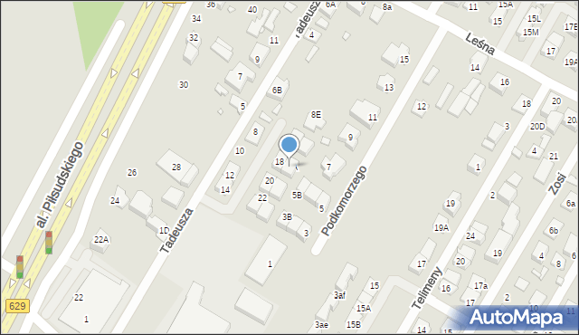 Marki, Tadeusza, 18A, mapa Marki