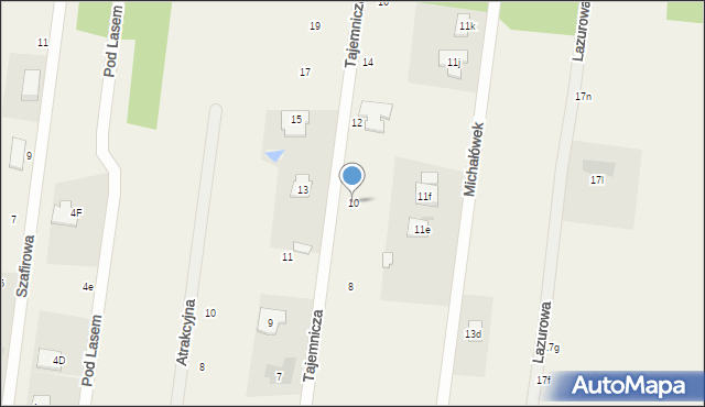 Michałówek, Tajemnicza, 10, mapa Michałówek