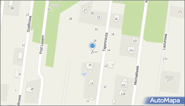 Michałówek, Tajemnicza, 17, mapa Michałówek