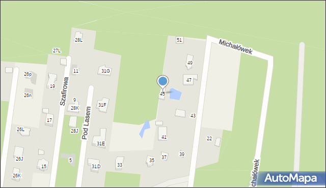 Michałówek, Tajemnicza, 45, mapa Michałówek